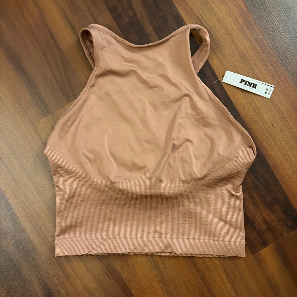 Victoria's Secret PINK Satin Seamless High Neck Tank Bra S